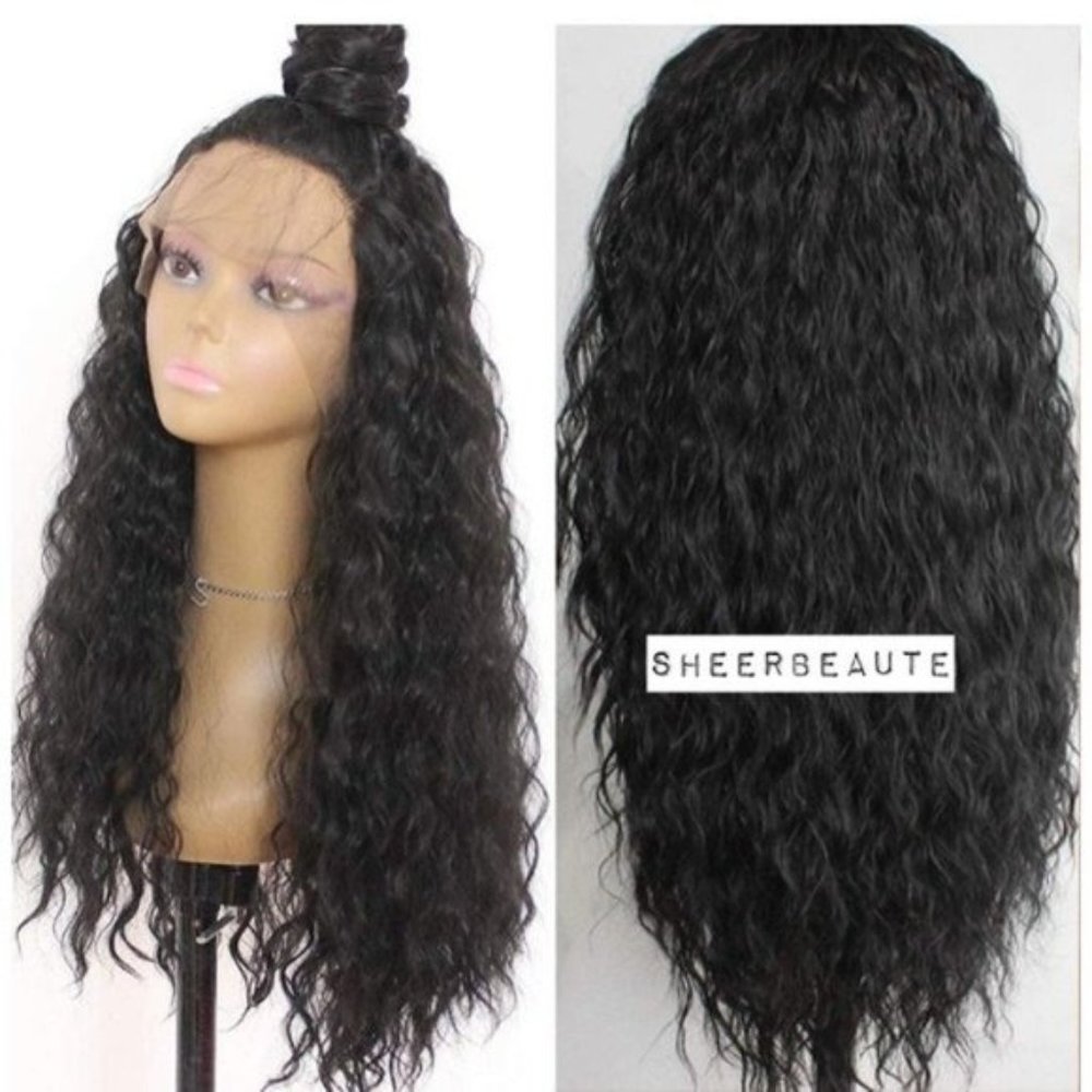 Black Curly Lace Front Wig